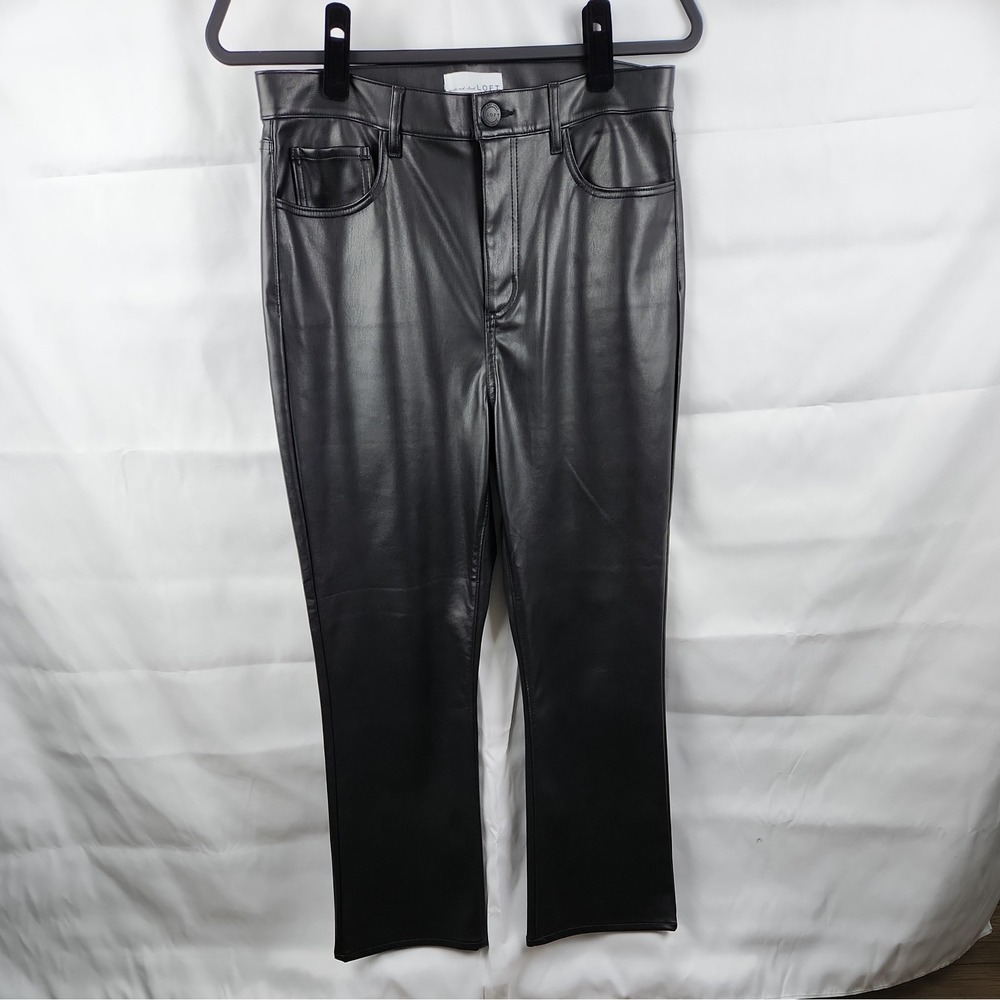 Made And Loved Loft Sz 8‎ Faux Leather Pants Black, Waist 29